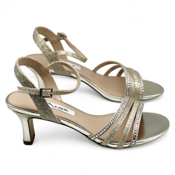 Nina Women's Nelena Evening Sandals - Light Gold - Picture 4 of 7